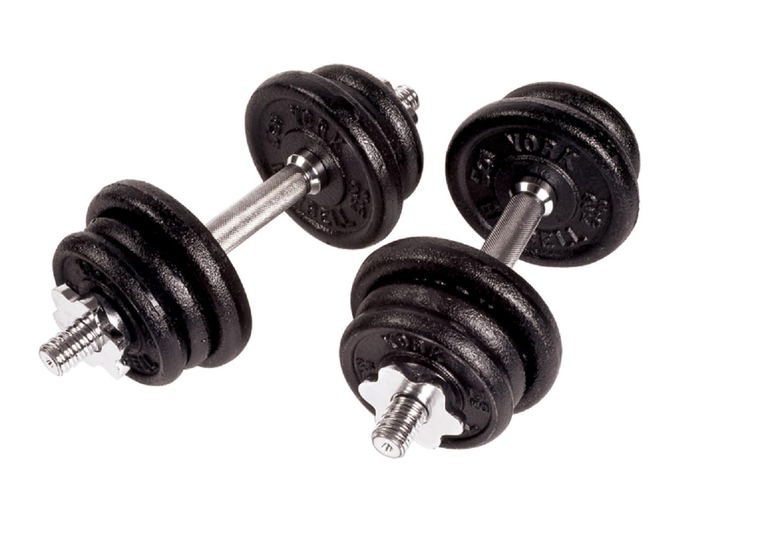 Amazon | York Barbell 鋳鉄製 調節可能なスピンロックダンベルセット